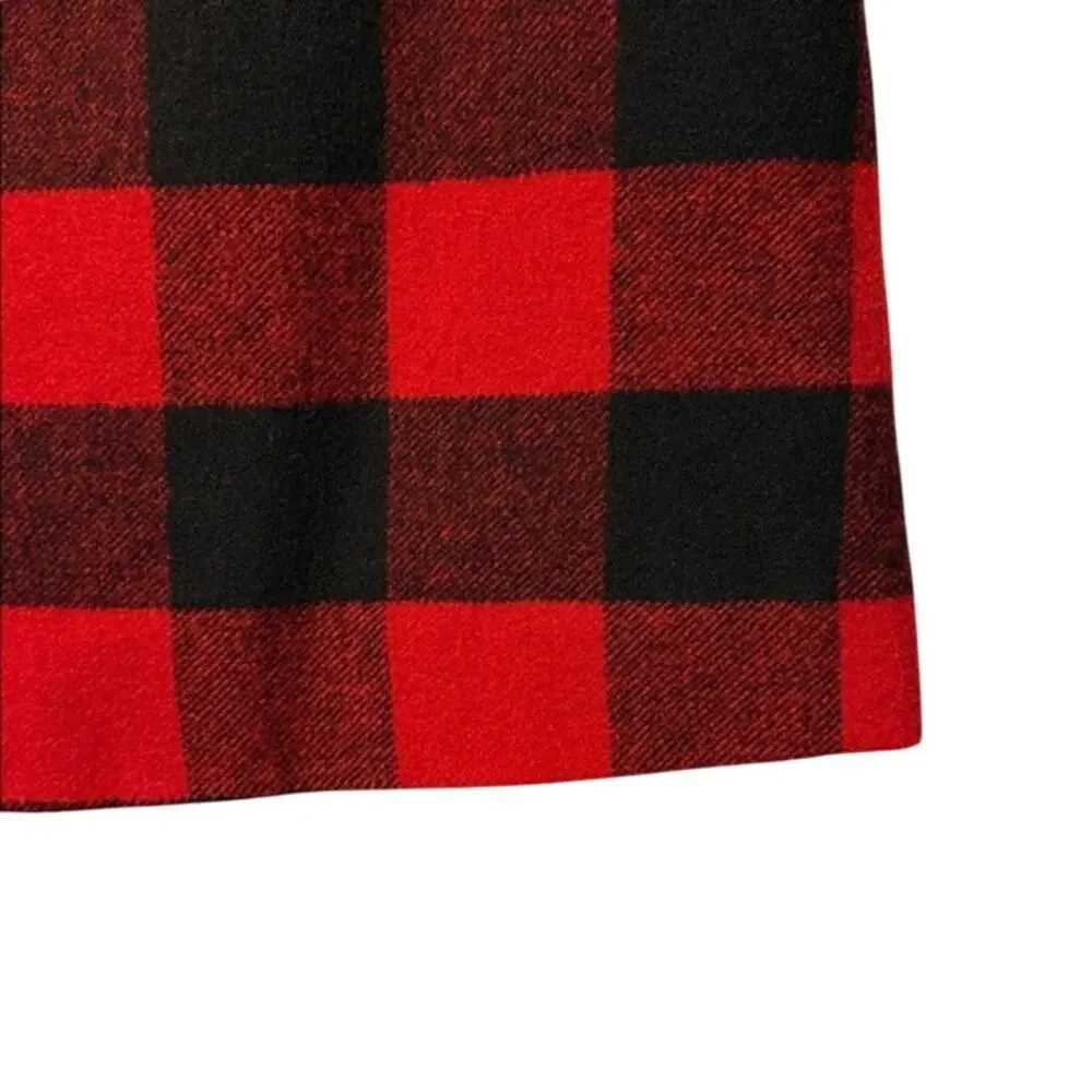 New J. CREW Buffalo Red Black Plaid‎ Wool Blend Holiday Lined Mini Skirt Size 6